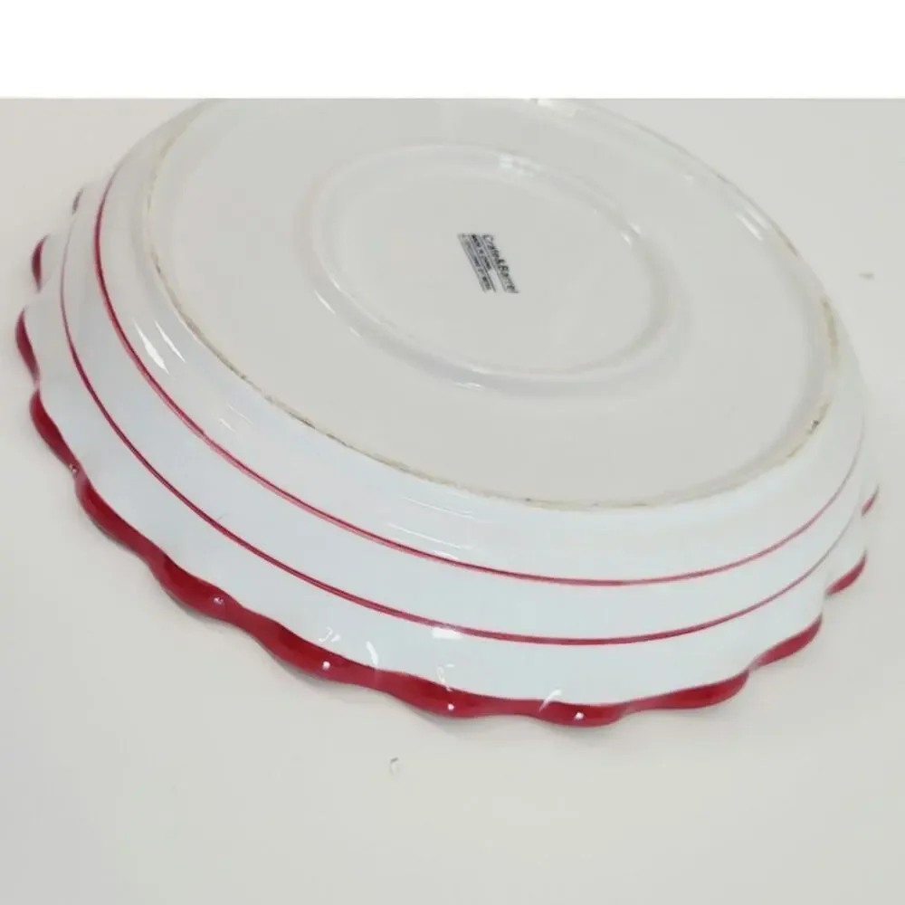 Crate & Barrel Cherry Pie Dish Exclusive Design by Mesa Ruffled 10